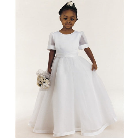 First Communion Dress with bow in back. Ivory Color, Size 10