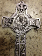 St Francis of Assisi fine pewter cross