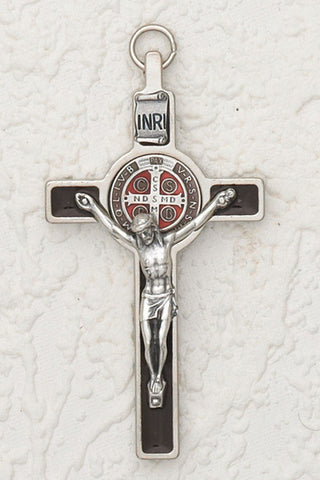 Saint Benedict Brown Enamel Crucifix