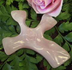 Rose Quartz Clinging Cross