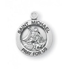 Sterling Silver Round St. Michael 18"