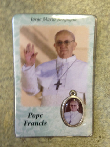Pope Francis Card with Medal